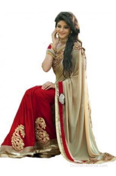 Krishna Embriodered Bollywood Georgette Sari Krishna Embriodered Bollywood Georgette Sari